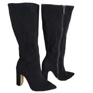 RAYE Women's Revolve Black Tall boots Suede Side zipper trendy & fashion sz 9